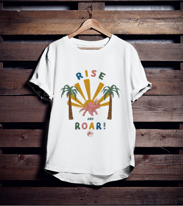 Jurassic Park Rise And Roar Toddler Triceratops And Palm Trees T-Shirt