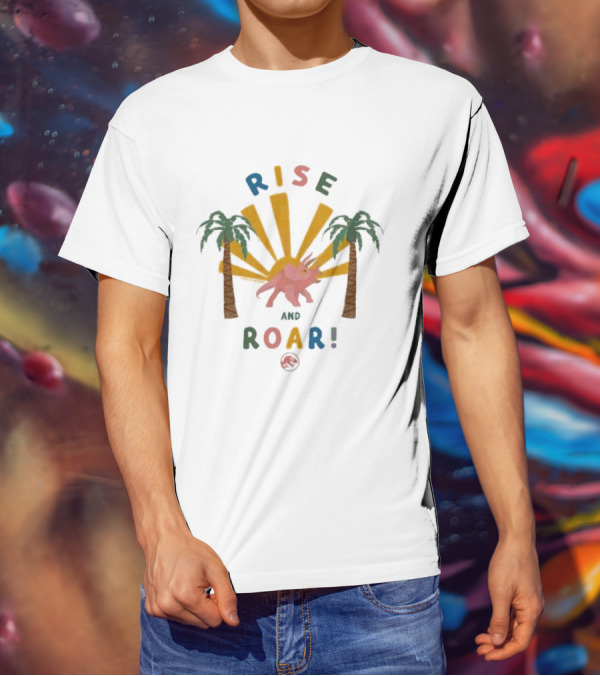 Jurassic Park Rise And Roar Toddler Triceratops And Palm Trees T-Shirt