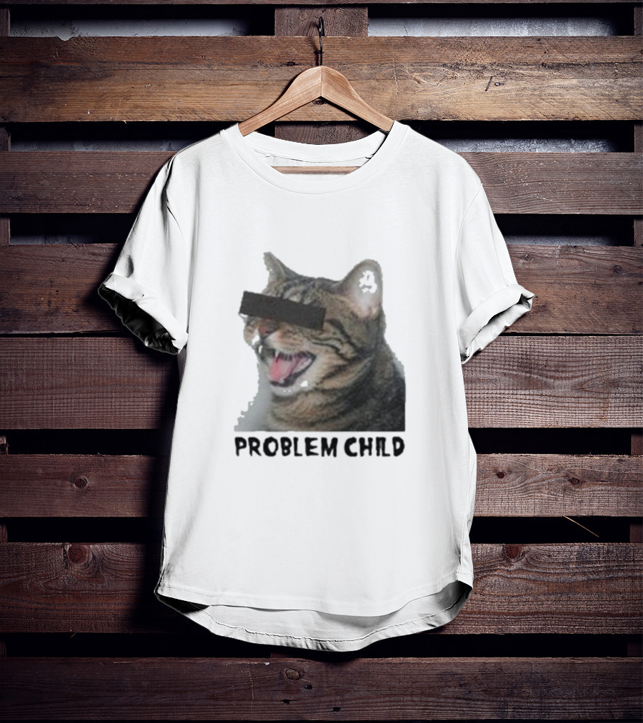 PROBLEM CHILD Cat Meme Censored Face T-Shirt