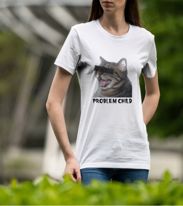 PROBLEM CHILD Cat Meme Censored Face T-Shirt