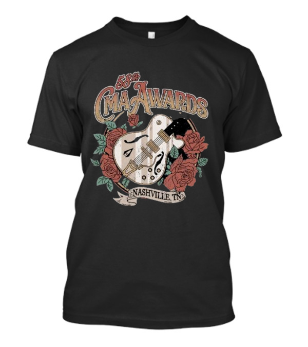 58th CMA Awards Nashville TN Guitar And Roses T-Shirt