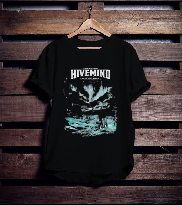 Closer Than Nature Hivemind National Park Bear Wilderness Scene T-Shirt