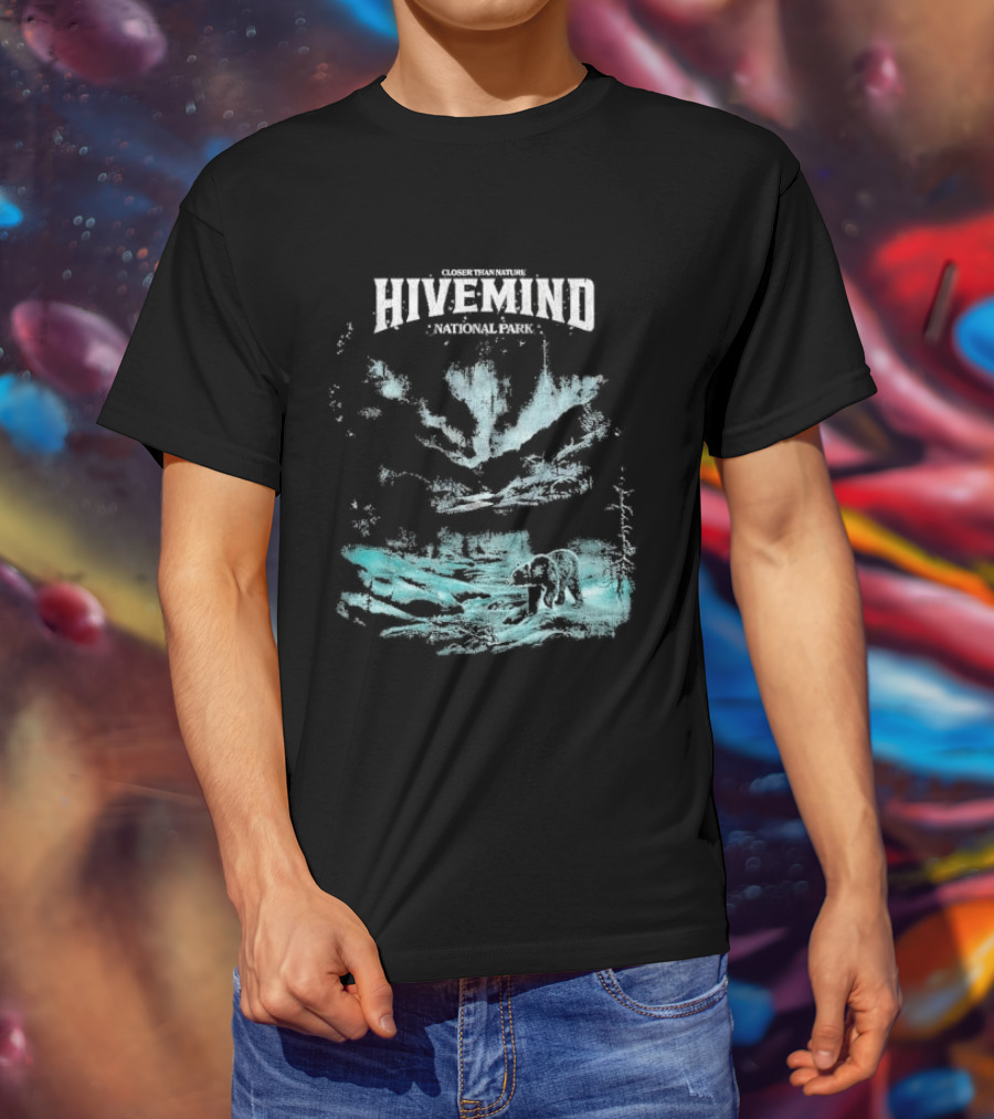 Closer Than Nature Hivemind National Park Bear Wilderness Scene T-Shirt