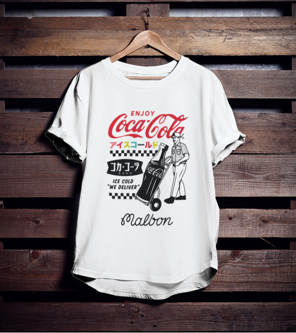Enjoy Coca-Cola Ice Cold We Deliver Vintage Style Malbon Collaboration T-Shirt