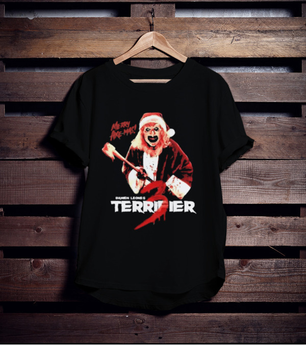 Damien Leone's Terrifier 3 Mery Axe-Mas Red Santa Clown T-Shirt