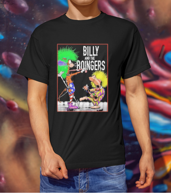 Billy And The Boingers Celebrate Big Hair Era With Great Music Star Stripes And Colors T-Shirt