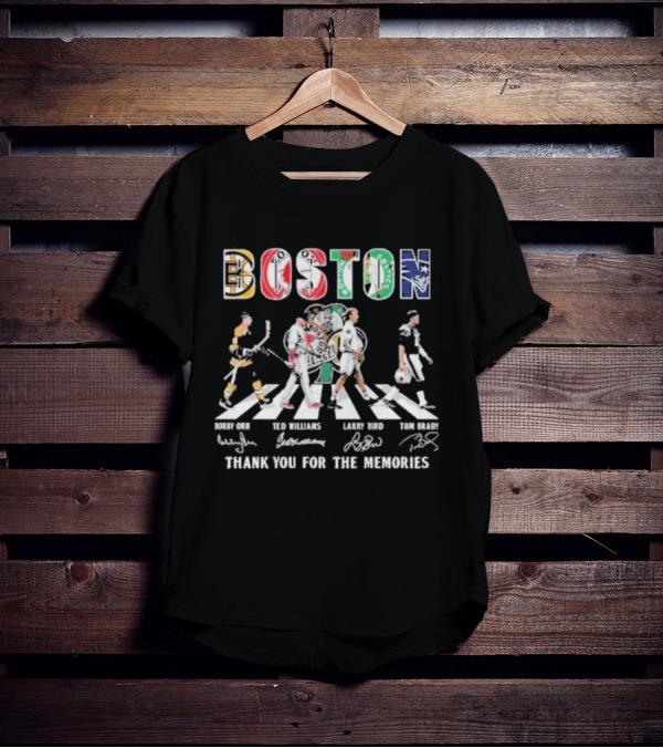 Boston Bobby Orr Ted Williams Larry Bird Tom Brady Thank You For The Memories T-Shirt