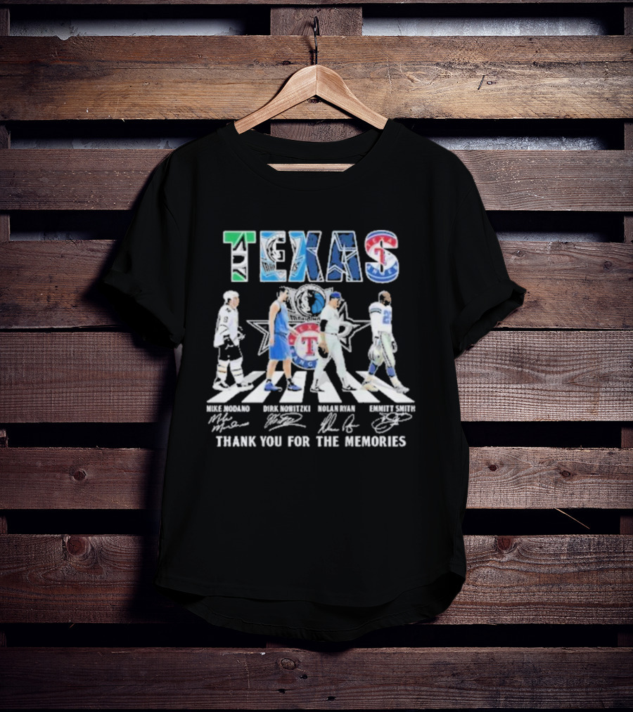 Dallas Stars Mavericks Cowboys Rangers Texas Thank You For The Memories T-Shirt