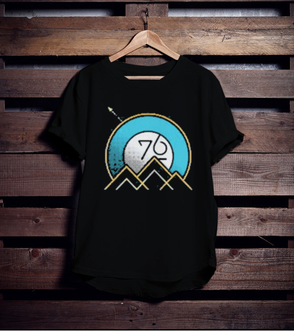 Rocket Over Rockies 76 Circular Mountain T-Shirt