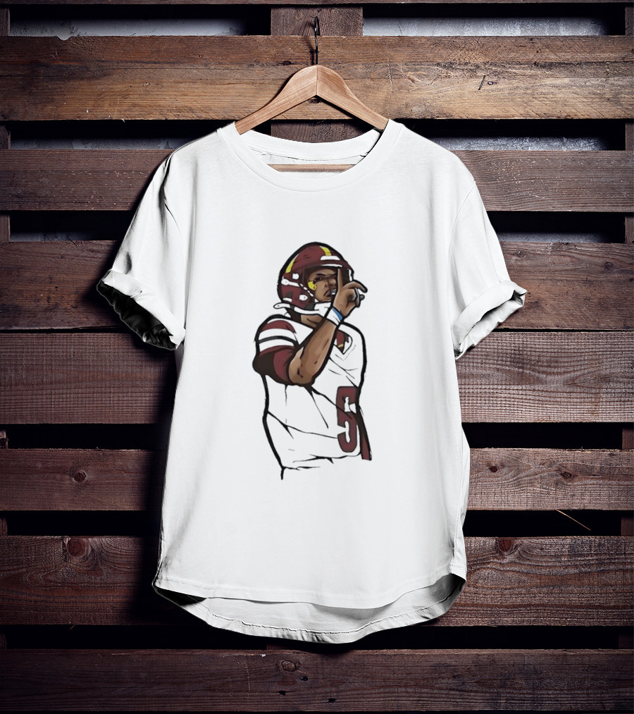 Washington Commanders Jayden Daniels Shhh Gesture Football Player T-Shirt
