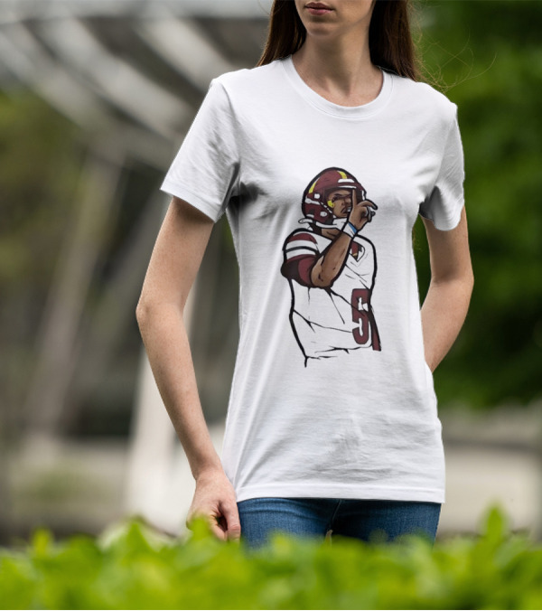 Washington Commanders Jayden Daniels Shhh Gesture Football Player T-Shirt