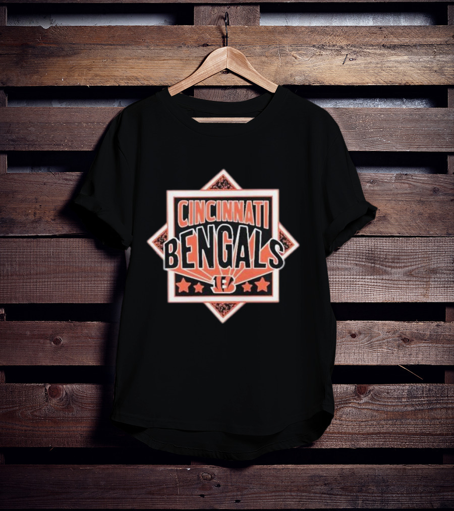 Cincinnati Bengals Stars Five Orange Black Triangles T-Shirt