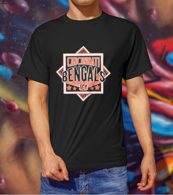 Cincinnati Bengals Stars Five Orange Black Triangles T-Shirt