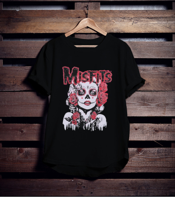 Misfits Dia De Los Muertos Iconic Star With Roses T-Shirt