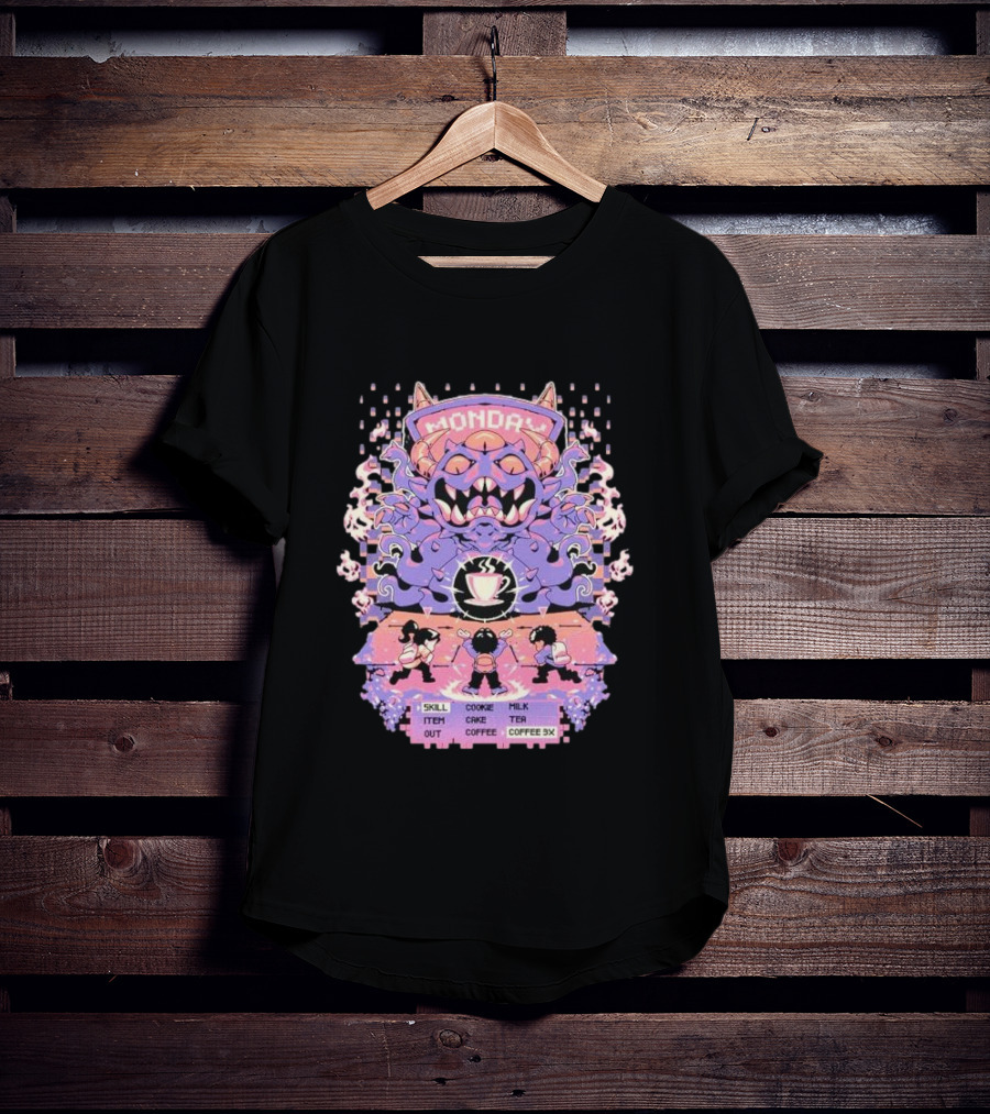 Monday Coffee Battle Monster Skill Cookie Milk Tea Coffee 3X T-Shirt