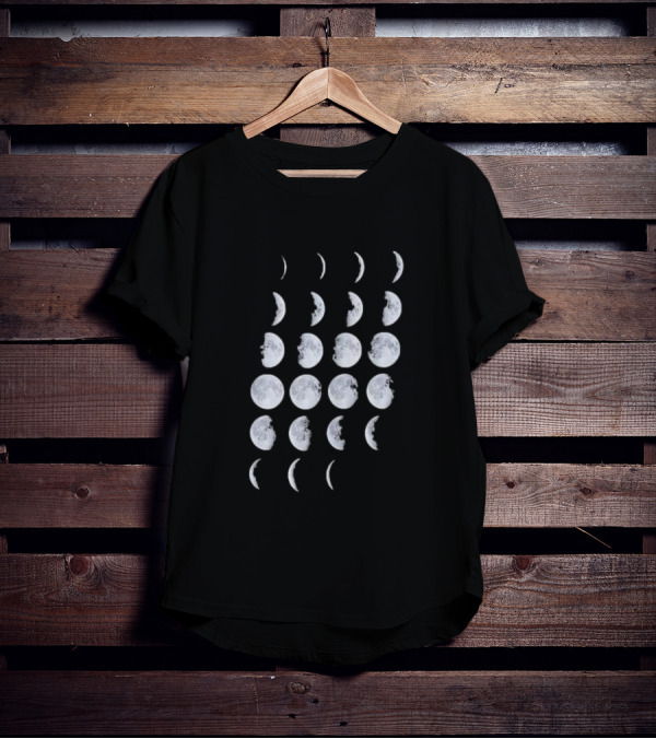 Organic Cotton Moon Phases Lunar Cycle T-Shirt