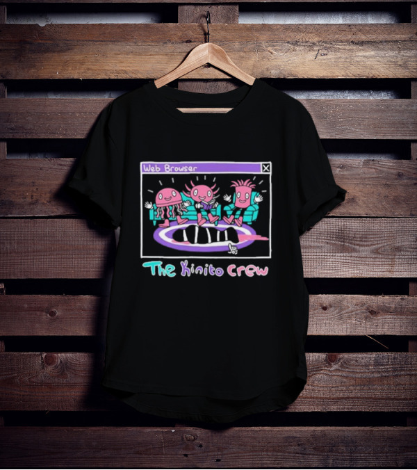 Web Browser The Kinito Crew Fun Cartoon Characters On Couch T-Shirt