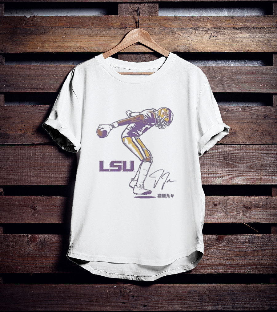 LSU Tigers Justin Jefferson NFL Superstar Pose Signature T-Shirt