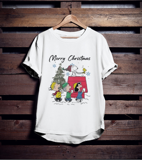 Merry Christmas Snoopy And Friends Winter Scene T-Shirt
