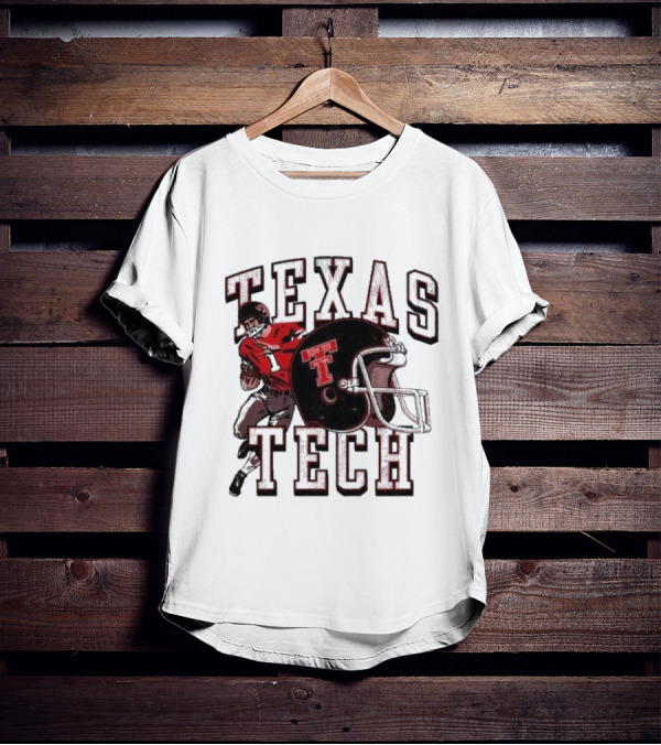 Texas Tech Football Player And Helmet T-Shirt