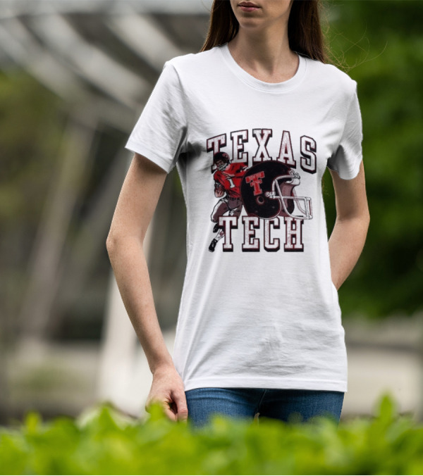 Texas Tech Football Player And Helmet T-Shirt