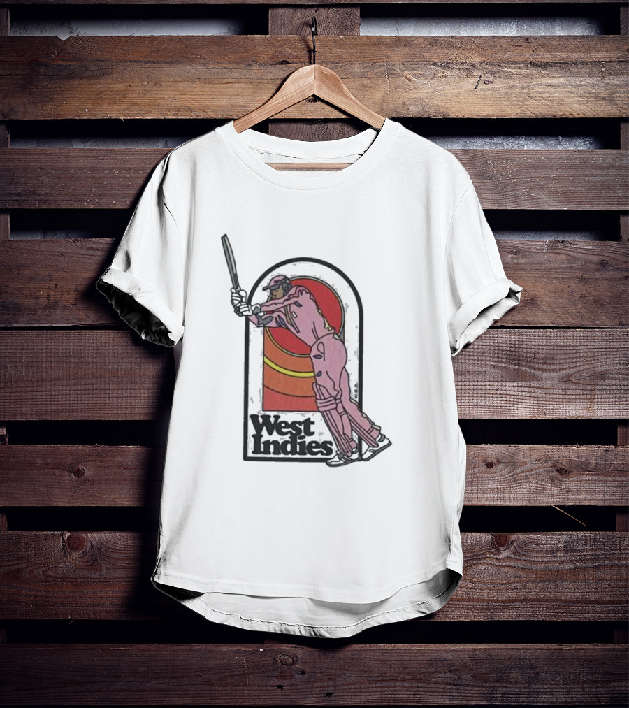 West Indies Cricket Pink 70s Uniform T-Shirt
