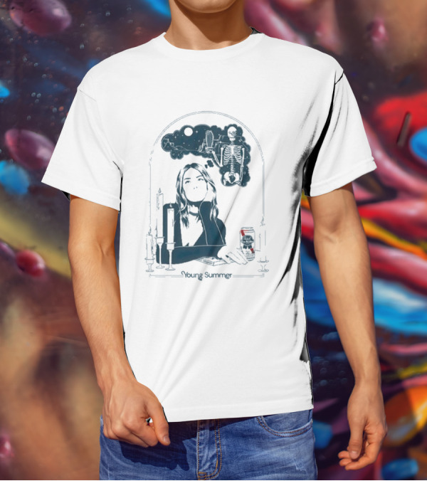Young Summer Pabst Skeleton Night Sky Candles And Can T-Shirt