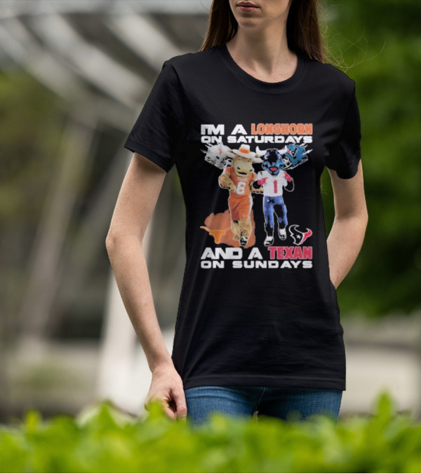 Longhorn On Saturdays Texan On Sundays Football Fan T-Shirt