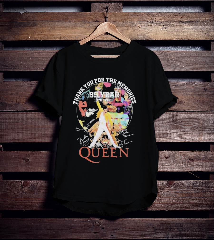 Thank You For The Memories 55 Years 1970-2025 Queen Iconic Band T-Shirt