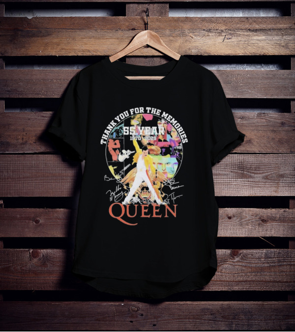 Thank You For The Memories 55 Years 1970-2025 Queen Iconic Band T-Shirt