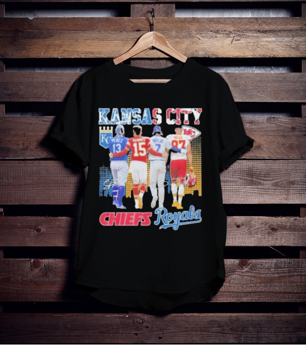 Kansas City Chiefs Royals Perez Mahomes Witt Jr Kelce T-Shirt