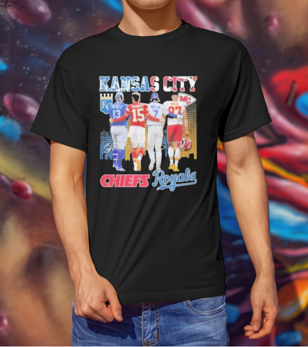 Kansas City Chiefs Royals Perez Mahomes Witt Jr Kelce T-Shirt
