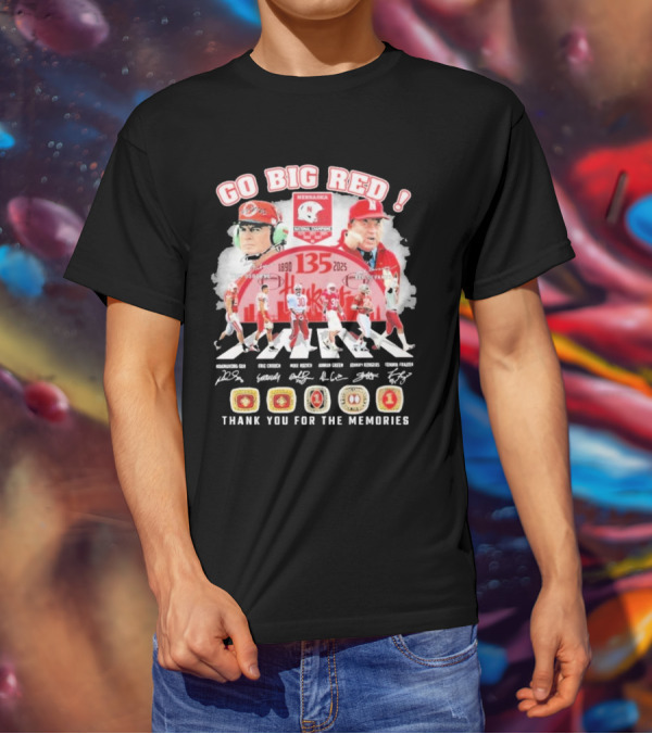 Go Big Red Nebraska Cornhuskers 135 Years 1890-2025 Thank You For The Memories T-Shirt