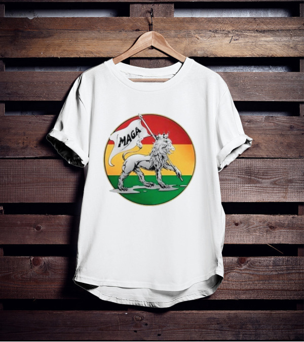 Kali Fontanilla MAGA Lion Red Gold Green Flag T-Shirt