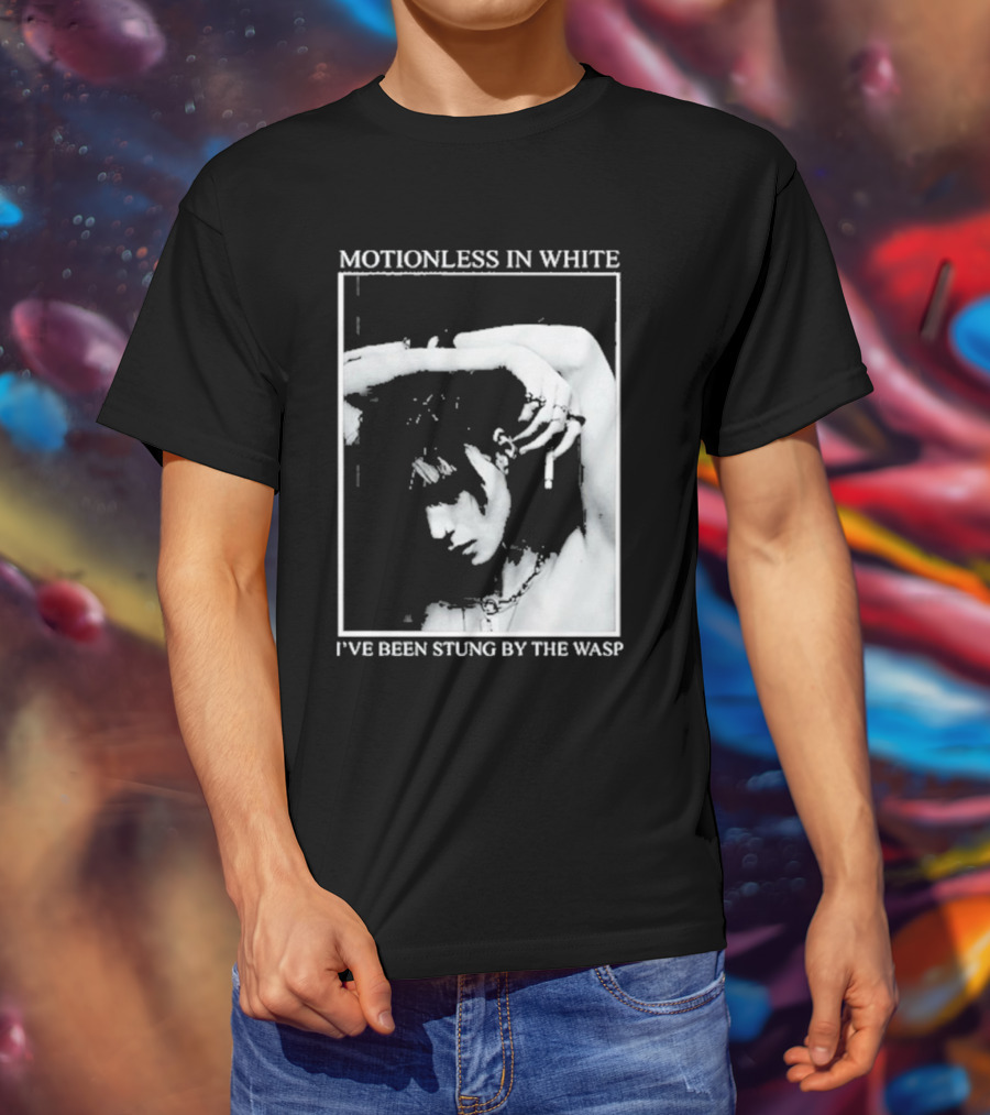 Motionless In White I've Been Stung By The Wasp Monochrome Portrait Image T-Shirt