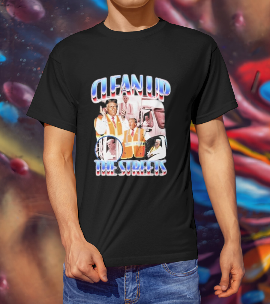 Old Row Clean Up The Streets Iconic Public Figures In Safety Vests T-Shirt