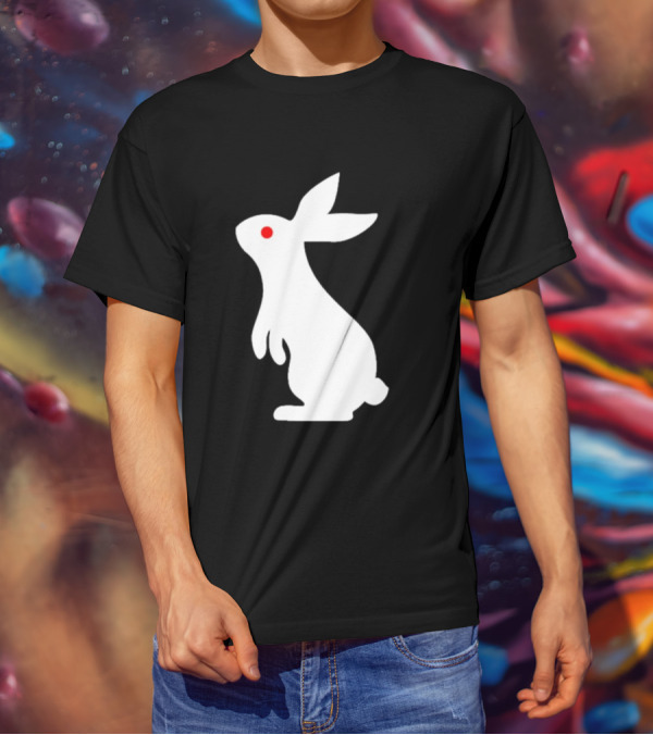 Rabbit Feed Your Head White Rabbit Red Eye T-Shirt