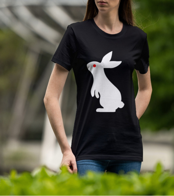 Rabbit Feed Your Head White Rabbit Red Eye T-Shirt