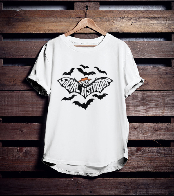 Social Distortion Skelly Bat Orange T-Shirt