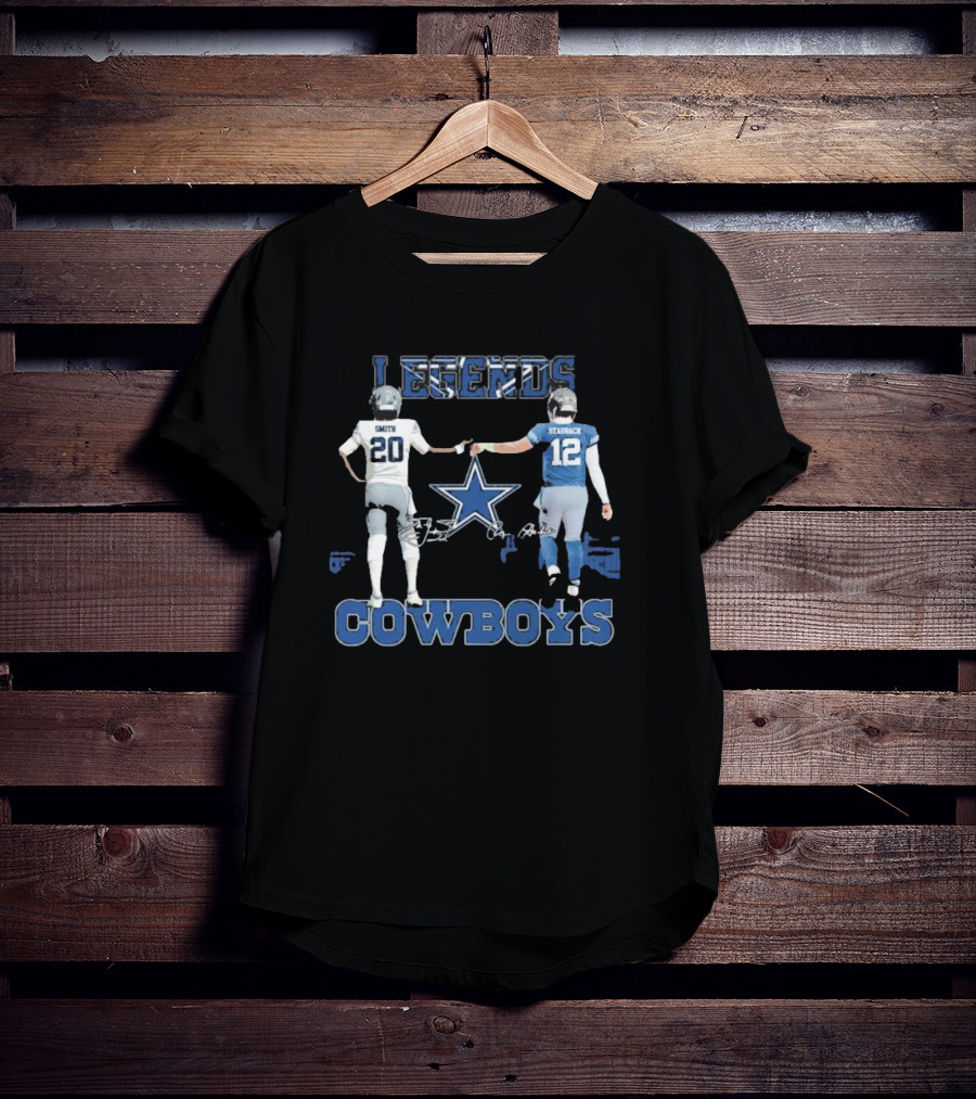 Dallas Cowboys Legends Smith Staubach Iconic Duo Star T-Shirt