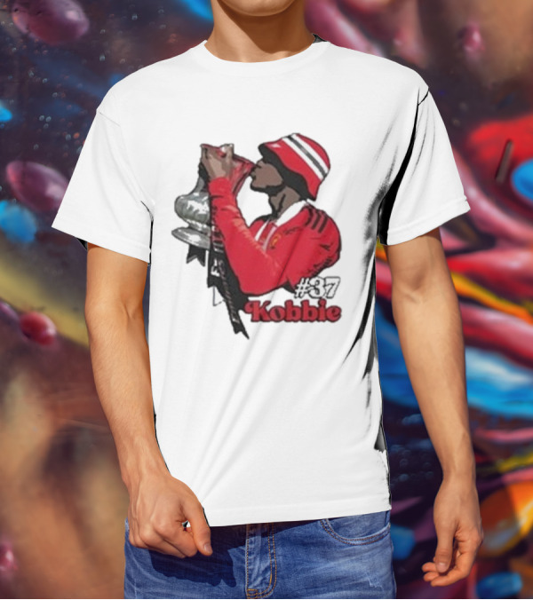 Kobbie #37 Cup Victory Celebration In Red Hoodie And Hat T-Shirt