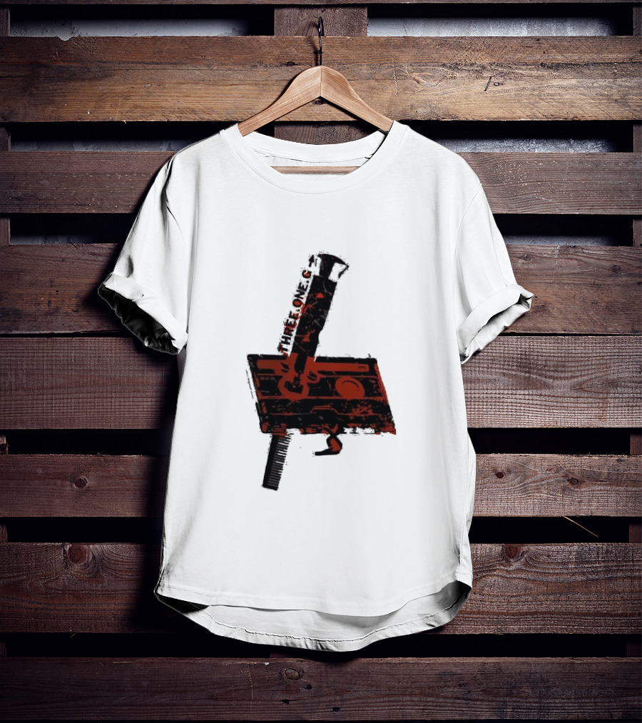 Three One G Records Sound Style Violence Cassette Gun Combination T-Shirt