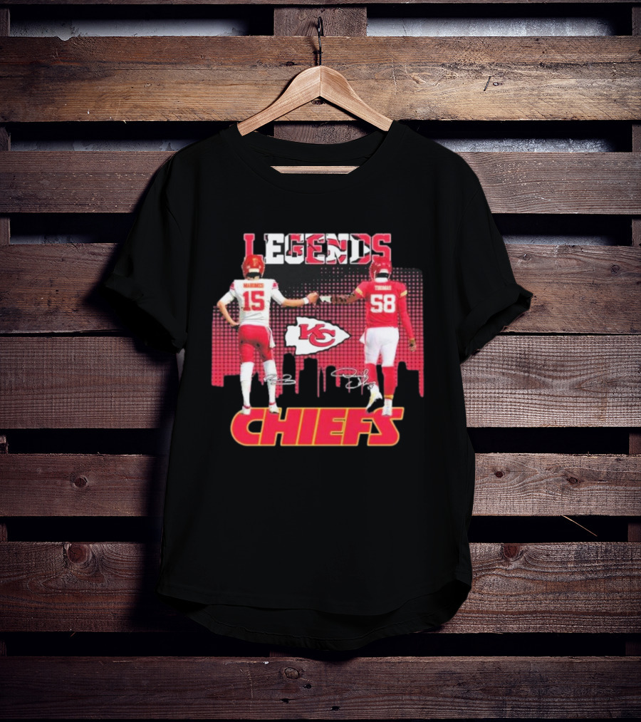 Legends Kansas City Chiefs Patrick Mahomes Derrick Thomas T-Shirt