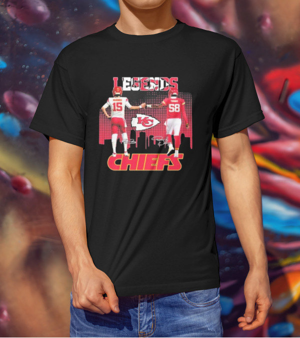 Legends Kansas City Chiefs Patrick Mahomes Derrick Thomas T-Shirt
