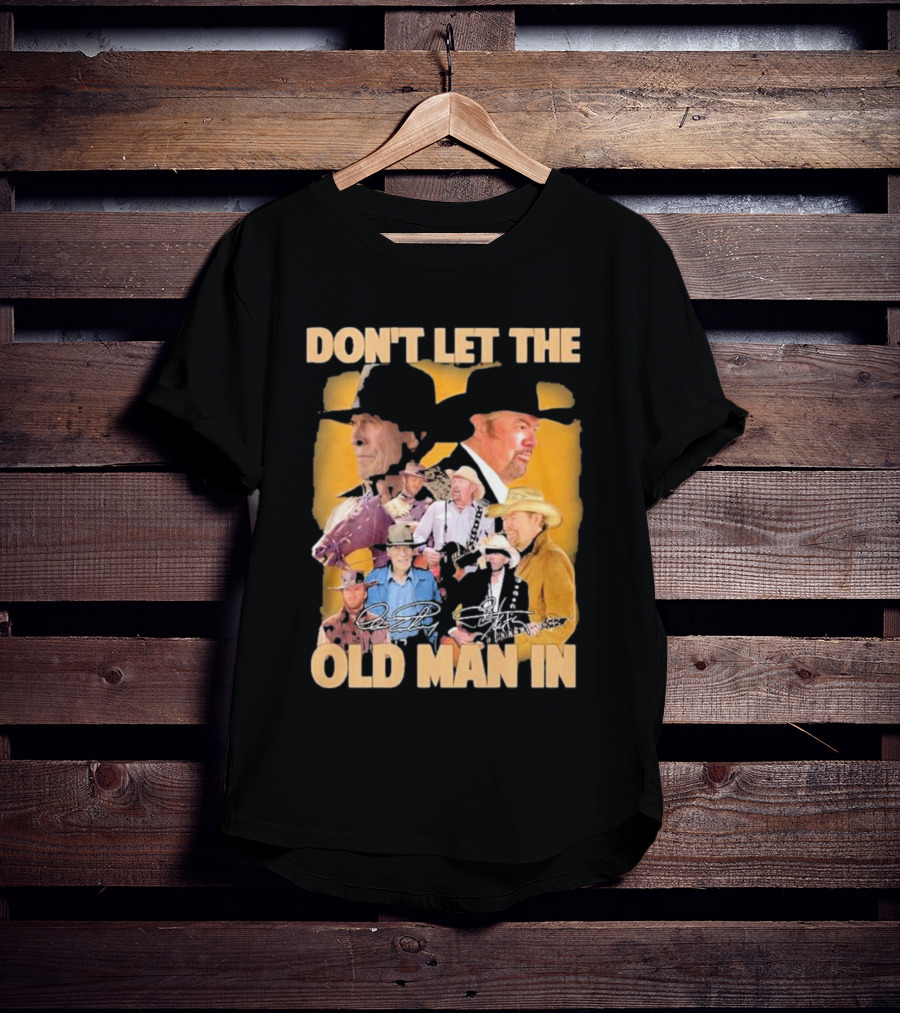 Don’t Let The Old Man In Toby Keith Cowboy Musician Portrait Montage T-Shirt