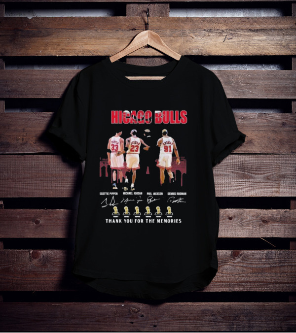 Chicago Bulls Scottie Pippen Michael Jordan Phil Jackson Dennis Rodman Thank You For The Memories T-Shirt