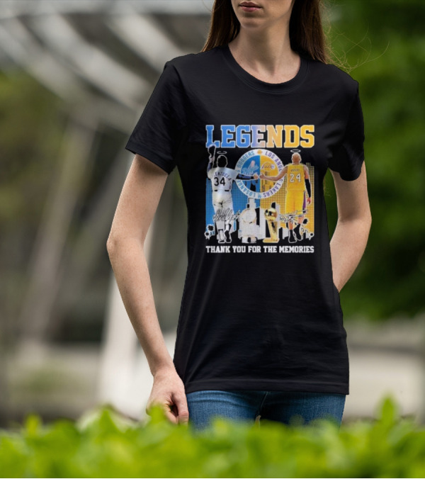 LEGENDS Dodgers Los Angeles Lakers Valenzuela Bryant Thank You For The Memories T-Shirt