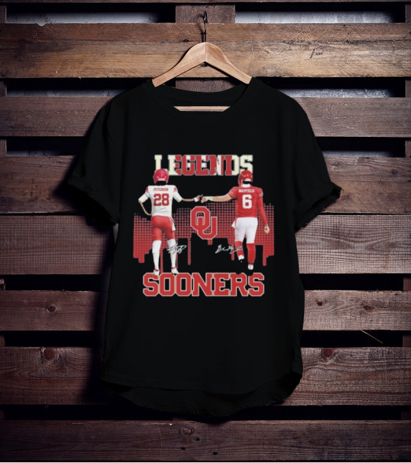 Legends Sooners Oklahoma Adrian Peterson Baker Mayfield T-Shirt