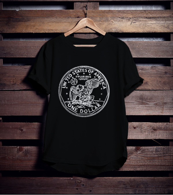 United States Of America One Dollar Coin E Pluribus Unum Eagle Usa Money Cash T-Shirt