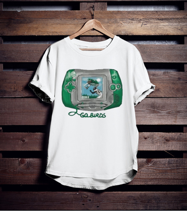The Basement Yard Tby Radio City Ivory New Go Birds Retro Handheld Gaming Football T-Shirt